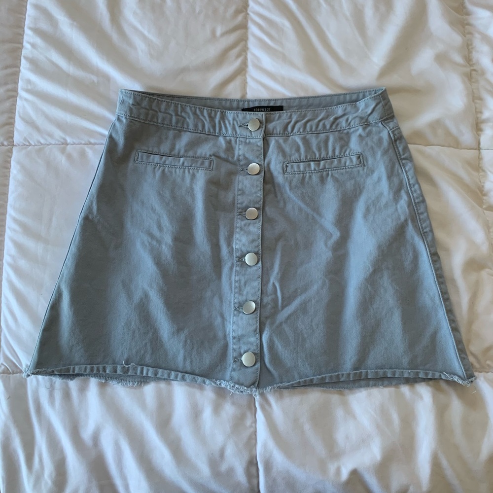 light denim mini skirt